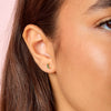 Harriet Gold Green Moon Stud Earrings