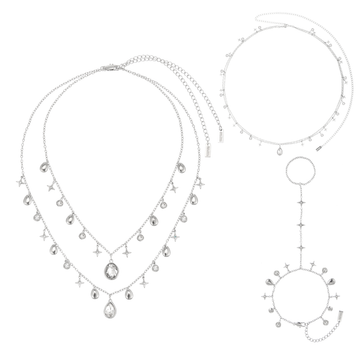 The Kezia, Florence, Lara & Ariella Silver Crystal Stacking Set