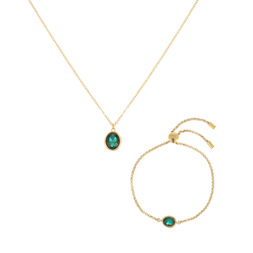 The Maddie & Nancy Gold Green Stacking Set