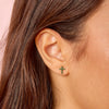 Camilla Gold Green Cross Stud Earrings