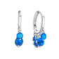 Emilia Blue Silver Waterfall Huggie Earrings