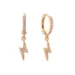 Talitha Pink Gold Lightning Bolt Huggie Earrings