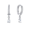 Ottillie Crystal Silver Raindrop Huggie Hoops