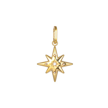 Aleena Gold Crystal Chunky Star Pendant Charm