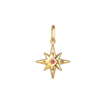 Aleena Gold Multi Pink Chunky Star Pendant Charm