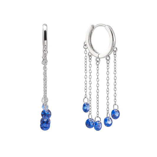 Alisa Silver Blue Huggie Earrings
