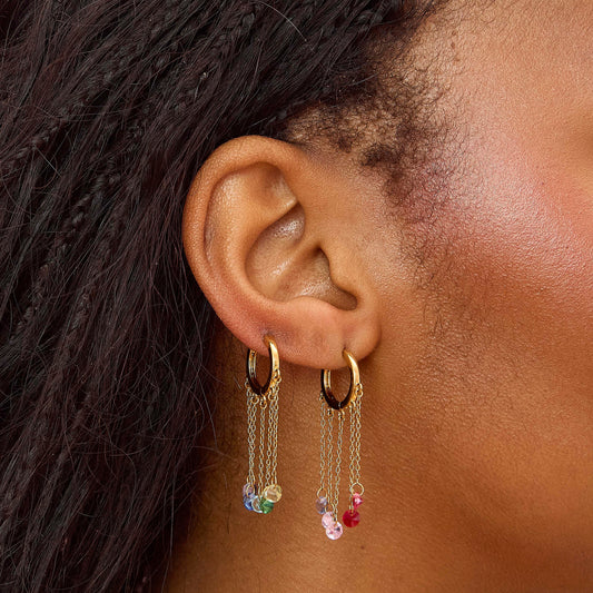 Alisa Gold Rainbow Huggie Earrings