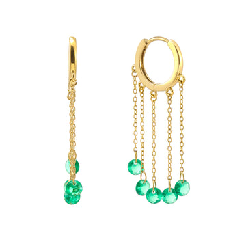 Alisa Gold Green Huggie Earrings