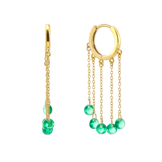 Alisa Gold Green Huggie Earrings