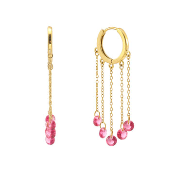 Alisa Gold Pink Huggie Earrings