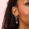 Alisa Silver Crystal Huggie Earrings