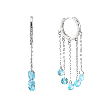 Alisa Silver Turquoise Huggie Earrings