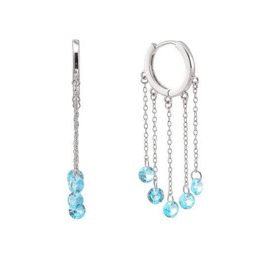 Alisa Silver Turquoise Huggie Earrings