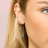 Alisa Gold Turqouise Huggie Earrings