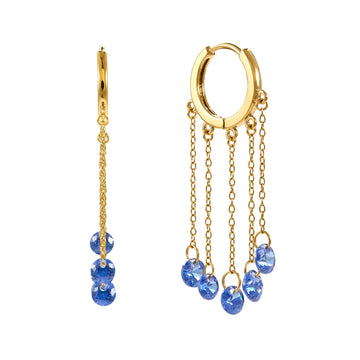 Alisa Gold Blue Huggie Earrings