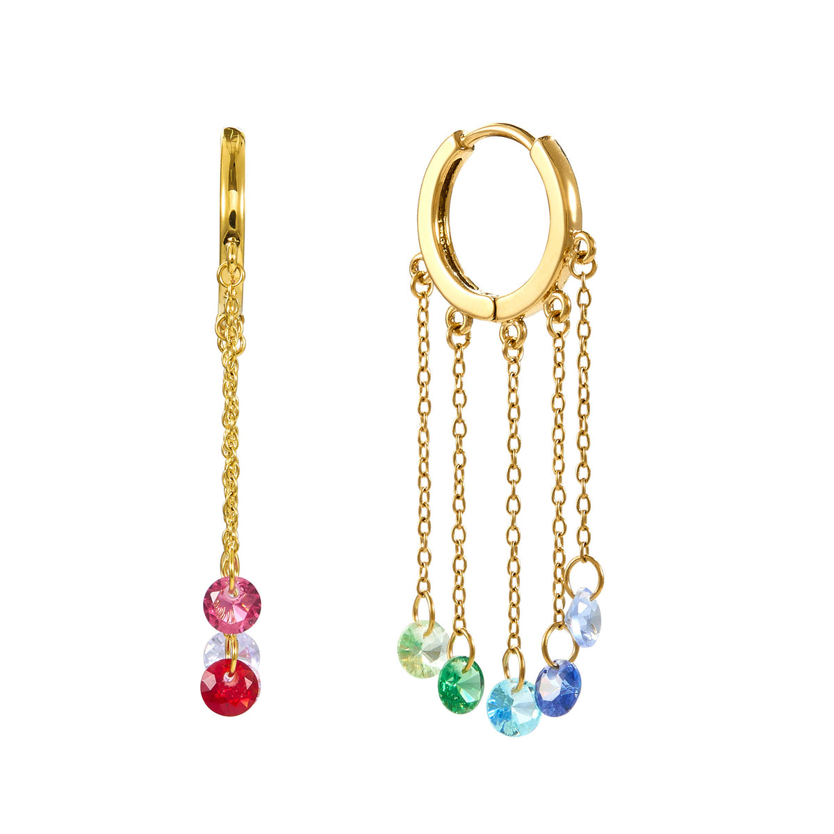 Alisa Rainbow Huggie Earrings