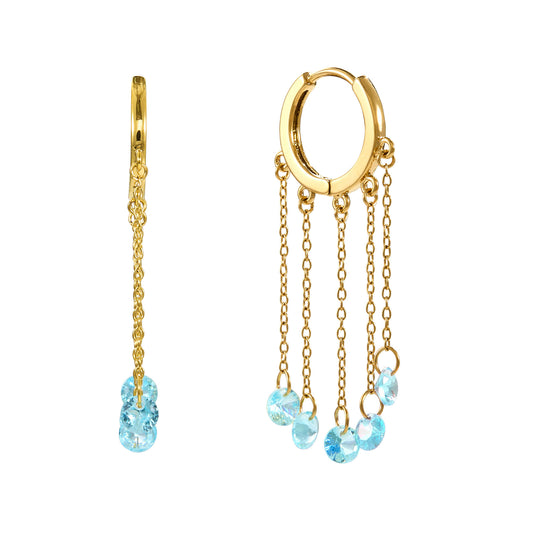 Alisa Gold Turqouise Huggie Earrings