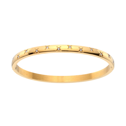 Amelia Crystal Gold Star Bangle