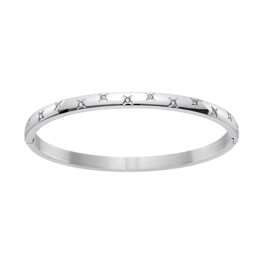 Amelia Crystal Silver Star Bangle