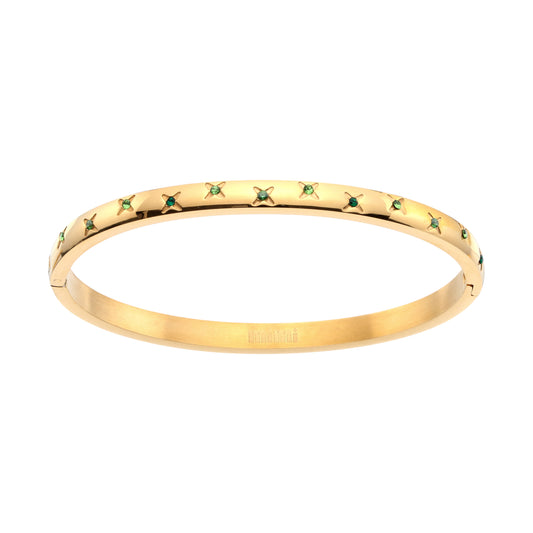 Amelia Green Gold Star Bangle