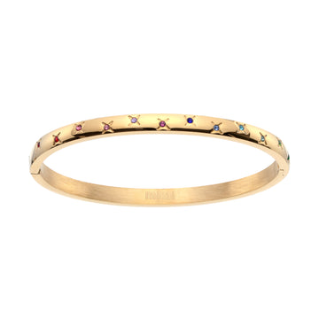 Amelia Rainbow Gold Star Bangle