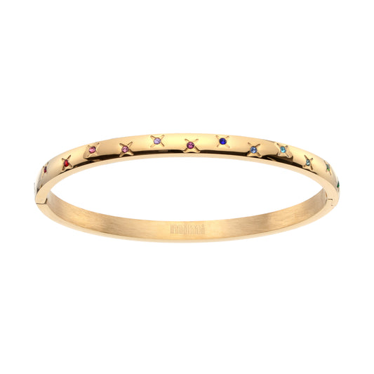 Amelia Rainbow Gold Star Bangle