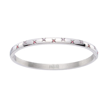 Amelia Silver Pink Star Bangle