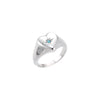Amina Silver Turquoise Heart Ring