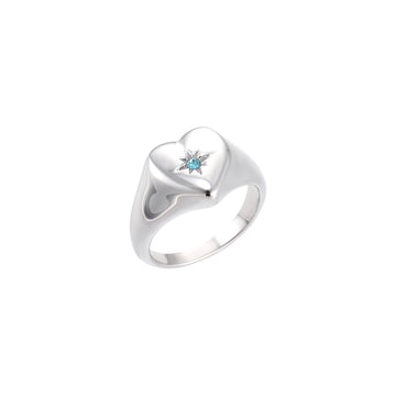 Amina Silver Turquoise Heart Ring