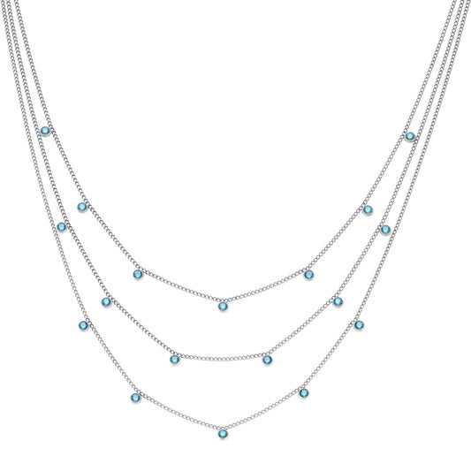 Amy Stacker Necklace Silver & Turquoise