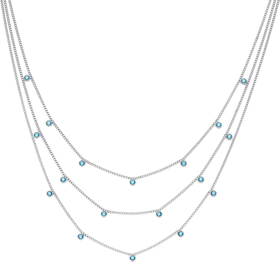 Amy Stacker Necklace Silver & Turquoise