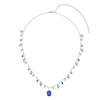 Anais Silver Blue Droplet Stacking Necklace