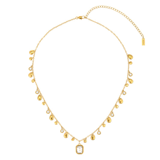 Anais Gold Crystal Droplet Stacking Necklace