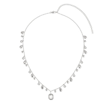 Anais Silver Crystal Droplet Stacking Necklace