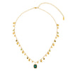 Anais Gold Green Droplet Stacking Necklace