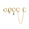Anna Gold Blue Huggie Earring Stacker Set
