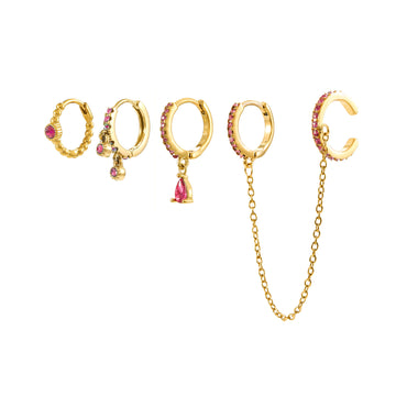 Anna Pink Gold Stacker Set