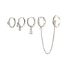 Anna Silver Crystal Huggie Earring Stacker Set
