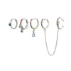 Anna Silver Rainbow Huggie Earring Stacker Set