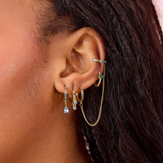 Anna Gold Rainbow Huggie Earring Stacker Set