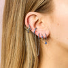 Anna Silver Blue Huggie Earring Stacker Set