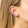 Anna Silver Crystal Huggie Earring Stacker Set