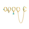 Anna Turquoise Gold Huggie Earring Stacker Set