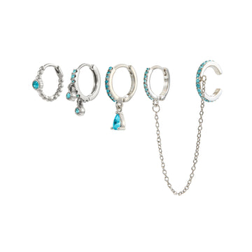 Anna Turqouise Silver Stacker Set