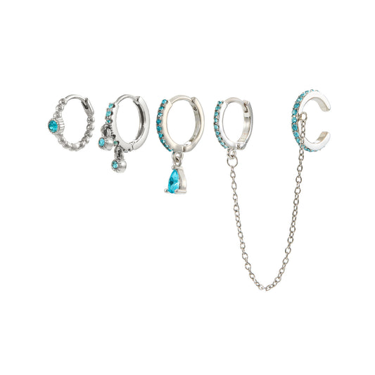 Anna Turqouise Silver Stacker Set