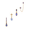 Annie Gold Blue Earring Stacker Set