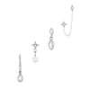 Annie Silver Crystal Earring Stacker Set