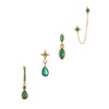 Annie Gold Green Earring Stacker Set