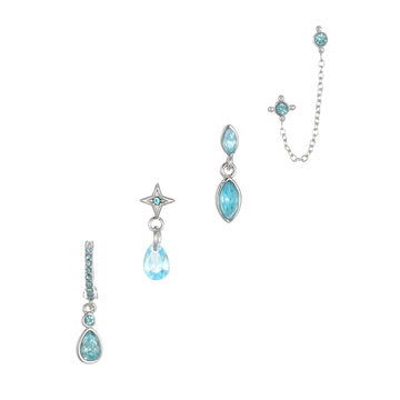 Annie Silver Turquoise Earring Stacker Set