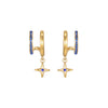 Anya Gold Blue Star Double Huggie Earrings